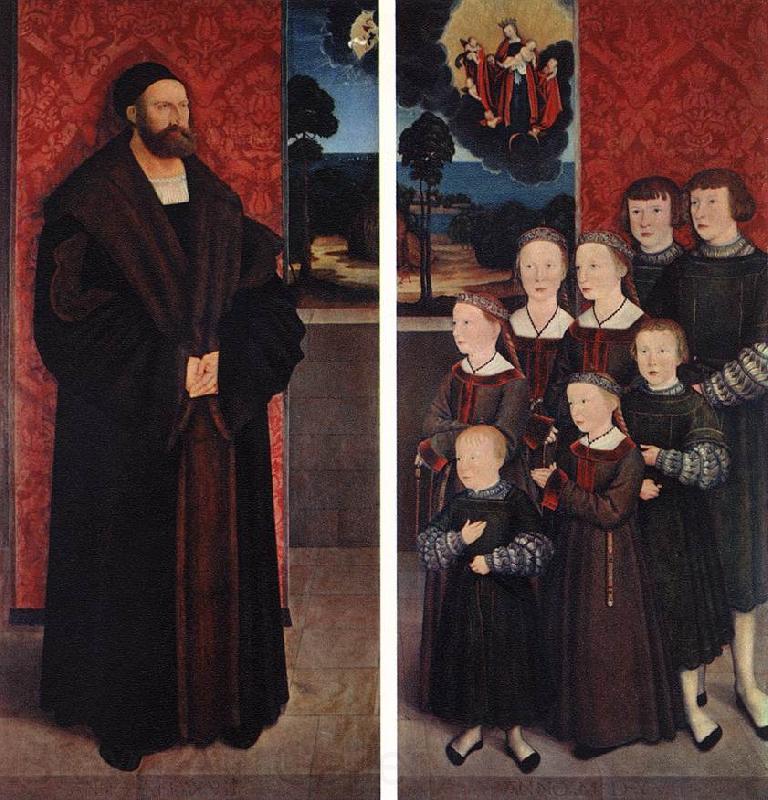 STRIGEL, Bernhard Portrait of Conrad Rehlinger and his Children ar France oil painting art